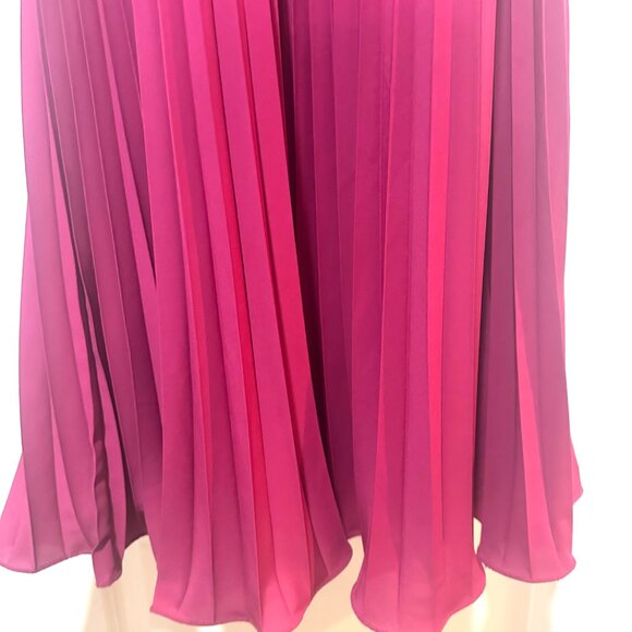 H&M Raspberry Spaghetti Strap Pleated Dress, Size 10 - Picture 6 of 16